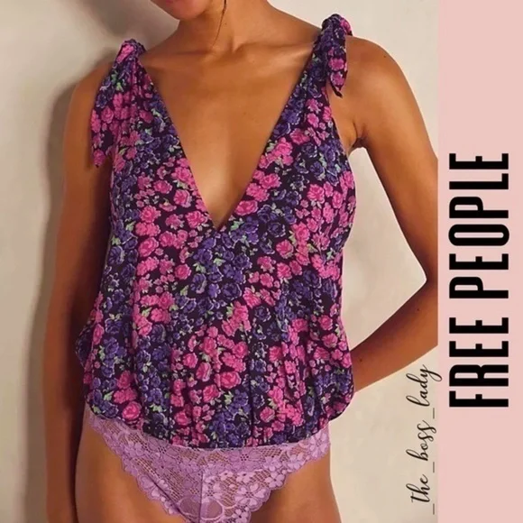 Free People bodysuit Small floral one-piece top lace - Picture 1 of 6